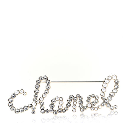Chanel Metal Glass Swirling Pearls Brooch Pin Gold 3 of 6