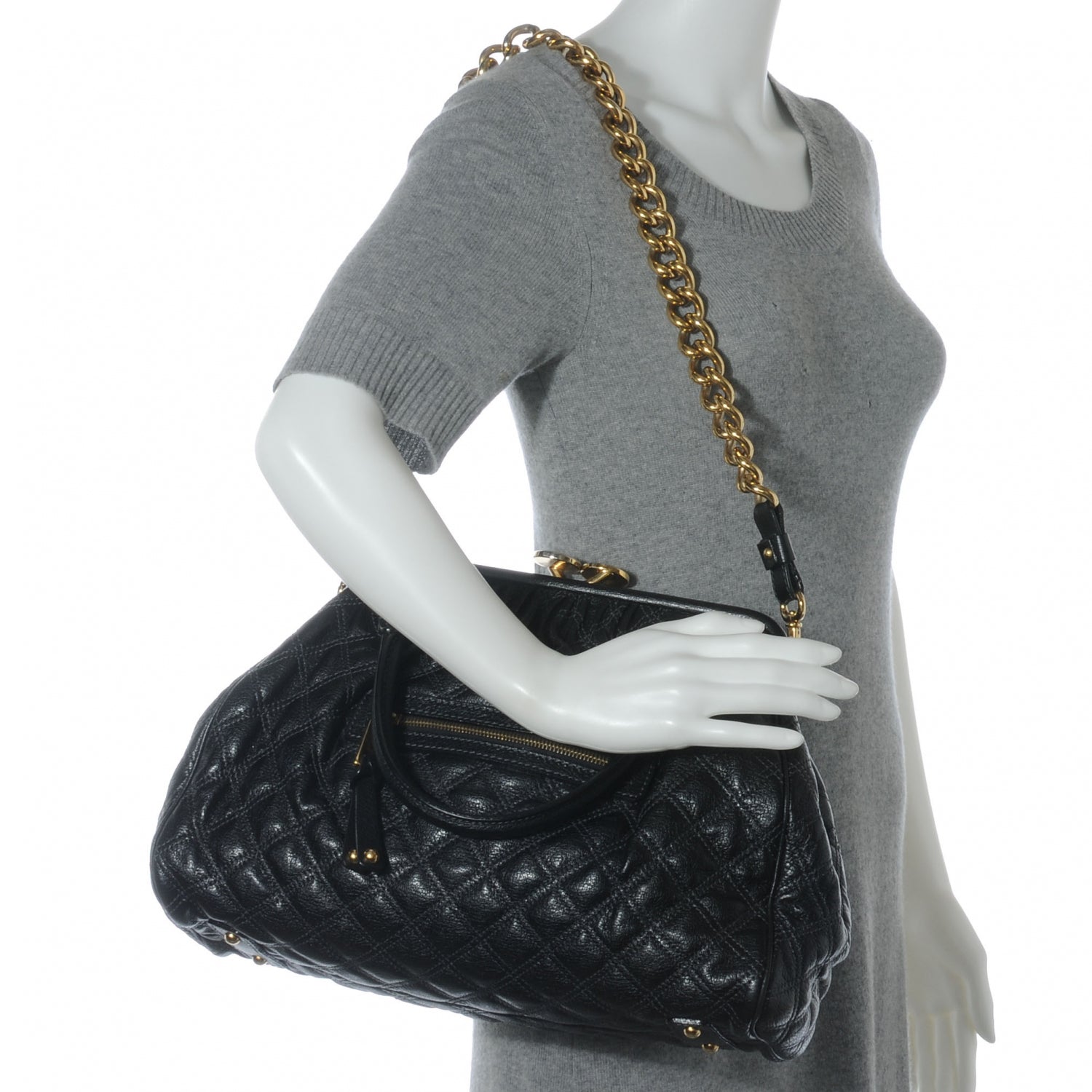 Marc Jacobs Quilted Leather Stam Black 2 of 7