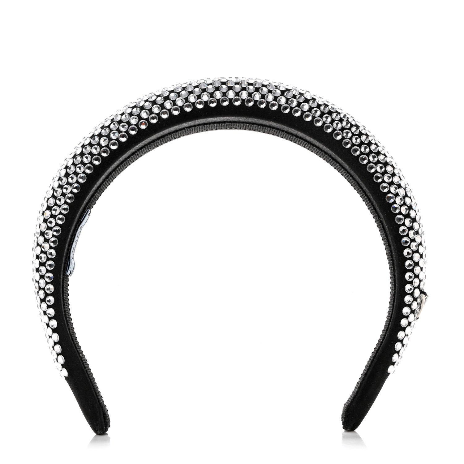 Prada Satin Crystal Embellished Headband Metal 1440464 – FASHIONPHILE