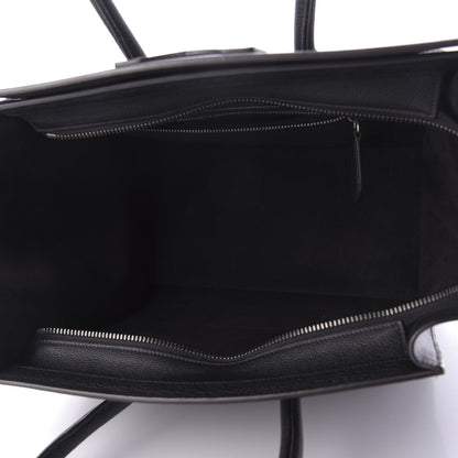 Celine Drummed Calfskin Mini Luggage Black 5 of 10