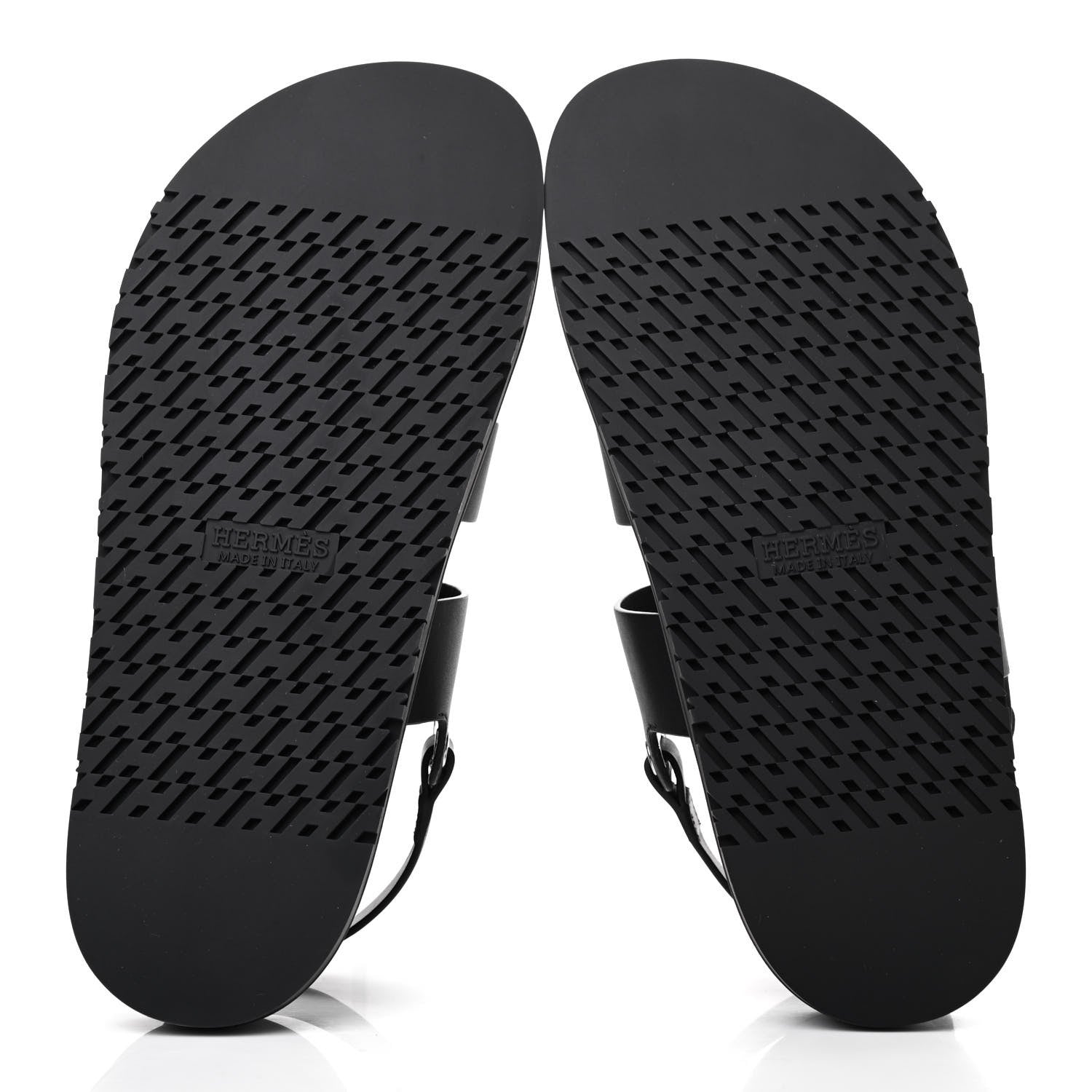 Hermes Calfskin Mens Takara Sandals 42 Black 5 of 8