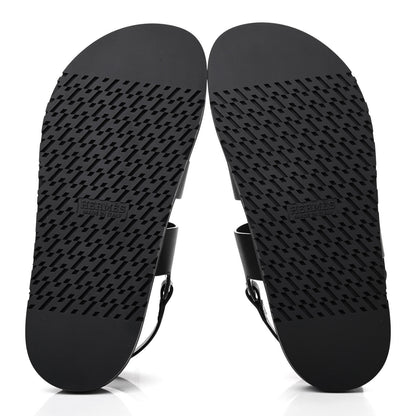 Hermes Calfskin Mens Takara Sandals 42 Black 5 of 8