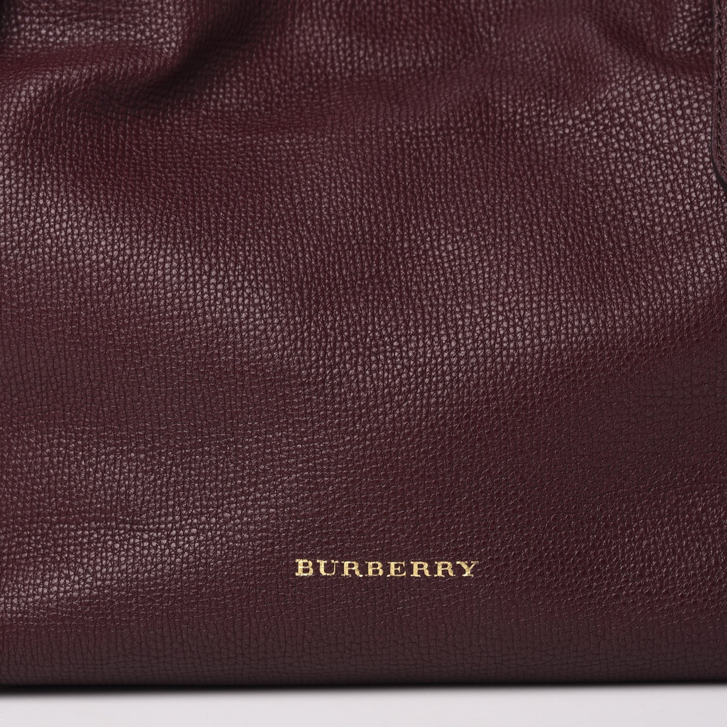 Burberry Grainy Calfskin House Check Small Canterbury Tote Burgundy 9 of 9