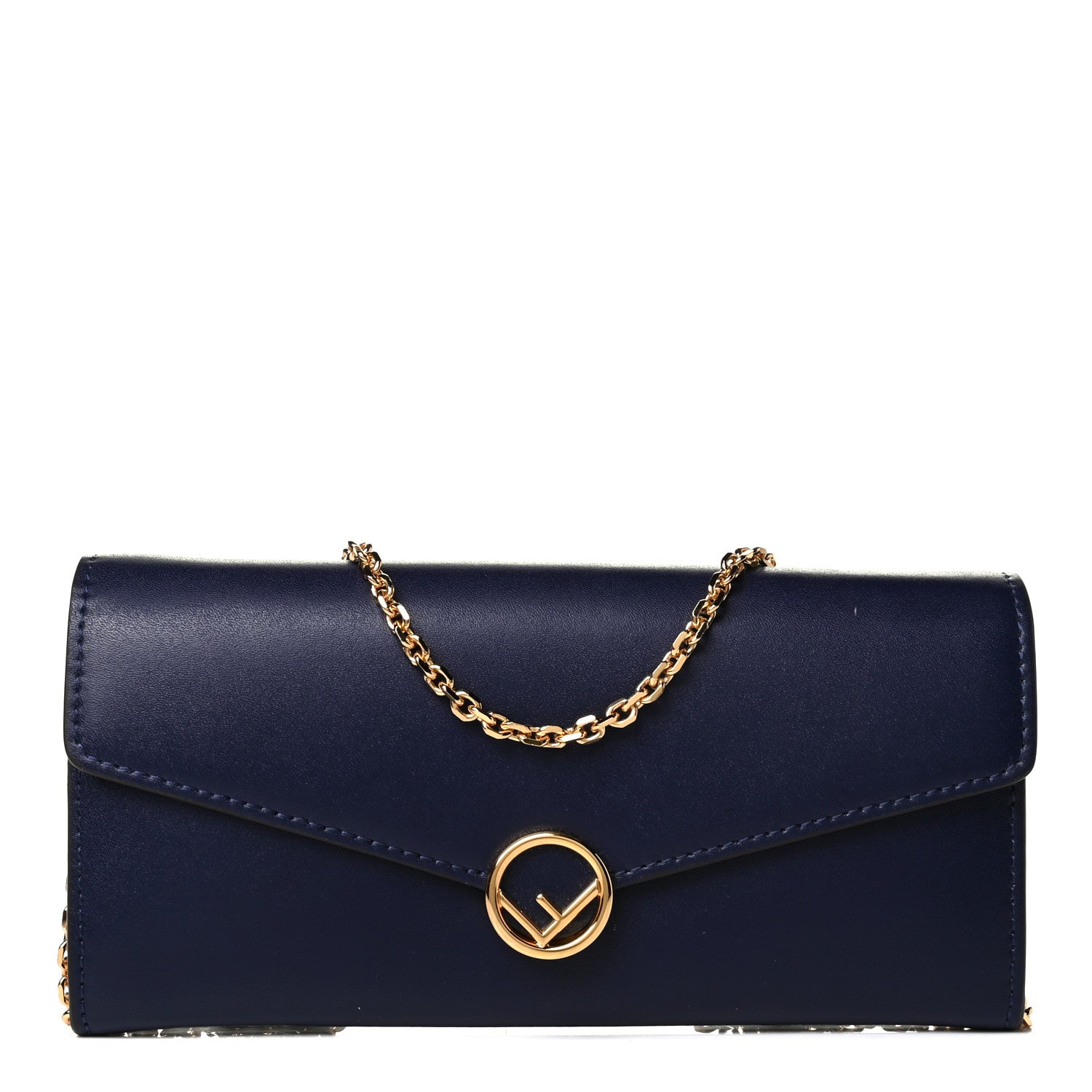 Fendi Vitello Liberty Lucido F is Fendi Continental Envelope Wallet On Chain Blueberry 1 of 6