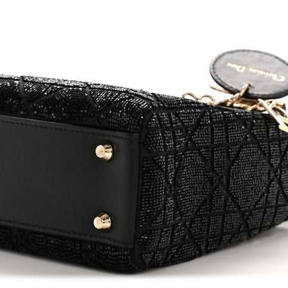 Christian Dior Lambskin Cannage Beaded Embroidery Mini Lady Dior Black 10 of 13