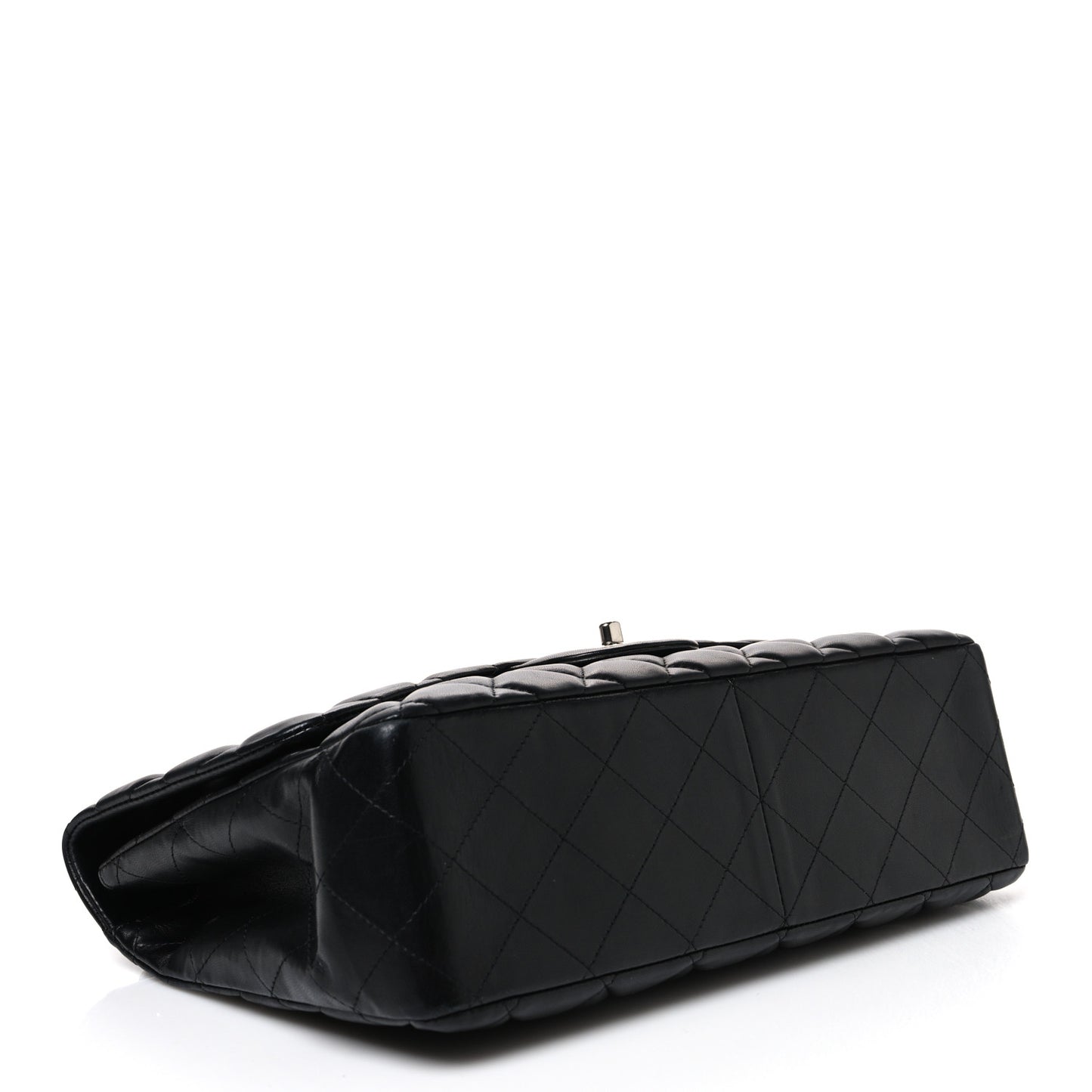 Lambskin Quilted Jumbo Single Flap Black