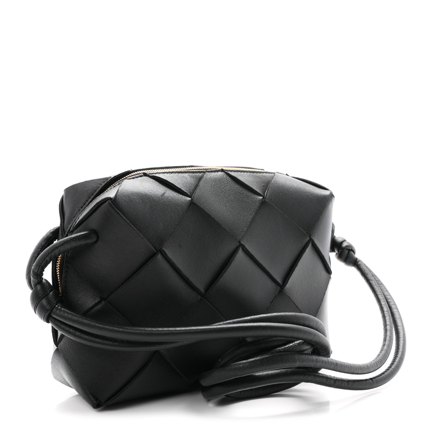 Bottega Veneta Lambskin Maxi Intrecciato Small Cassette Camera Bag Black 3 of 9