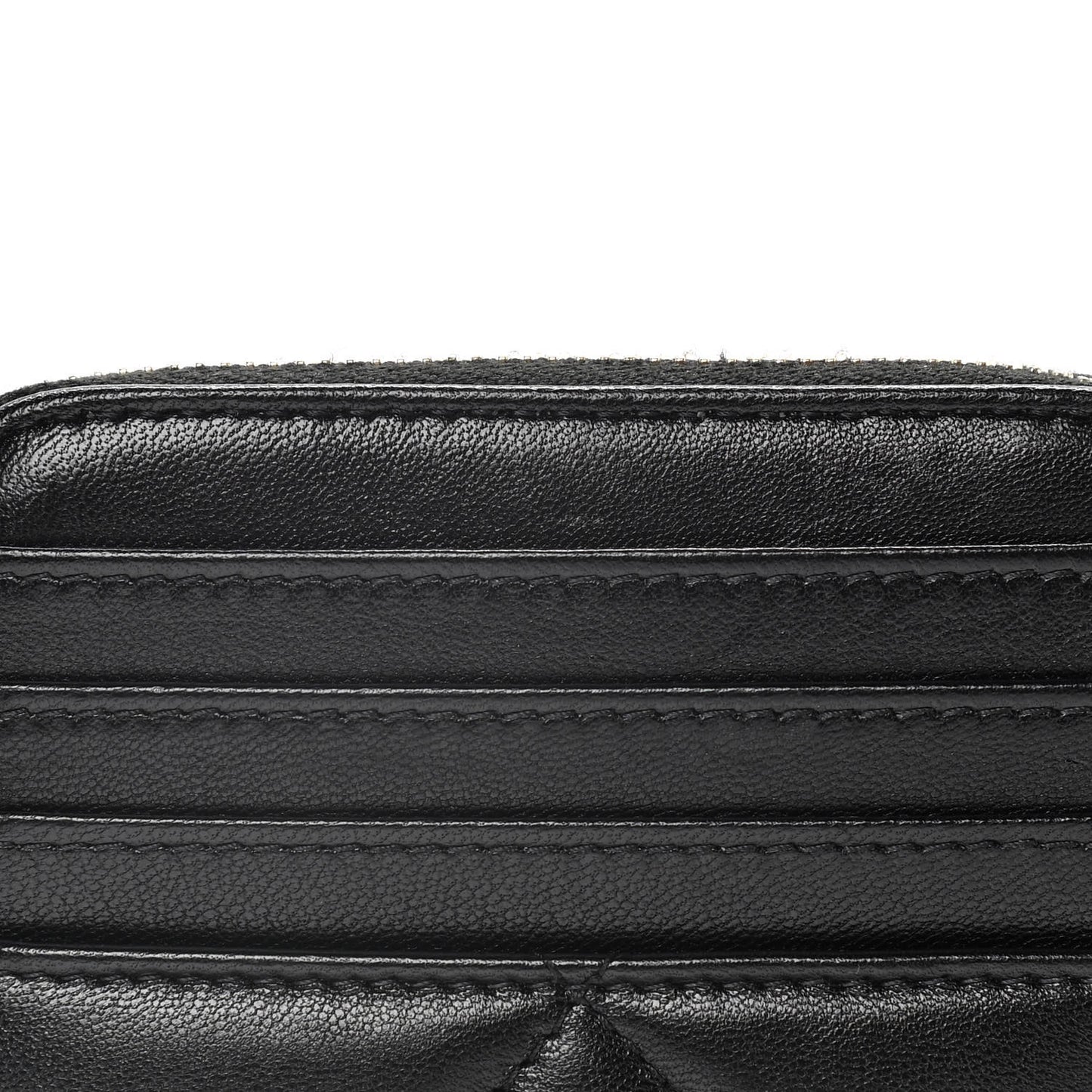 Lambskin Quilted Chanel 19 Zip Card Holder Wallet Black