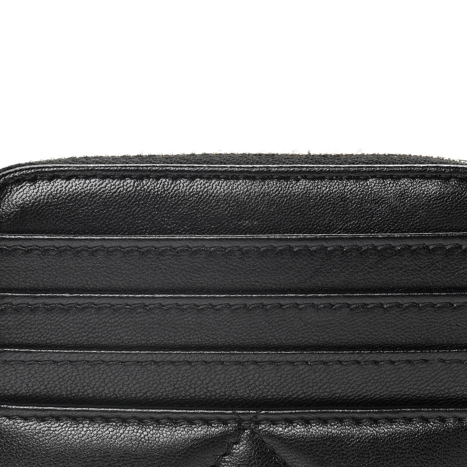 Chanel Lambskin Quilted Chanel 19 Zip Card Holder Wallet Black 8 of 9