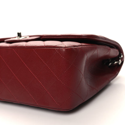 Chanel Caviar Quilted Jumbo Double Flap Dark Red 10 of 13