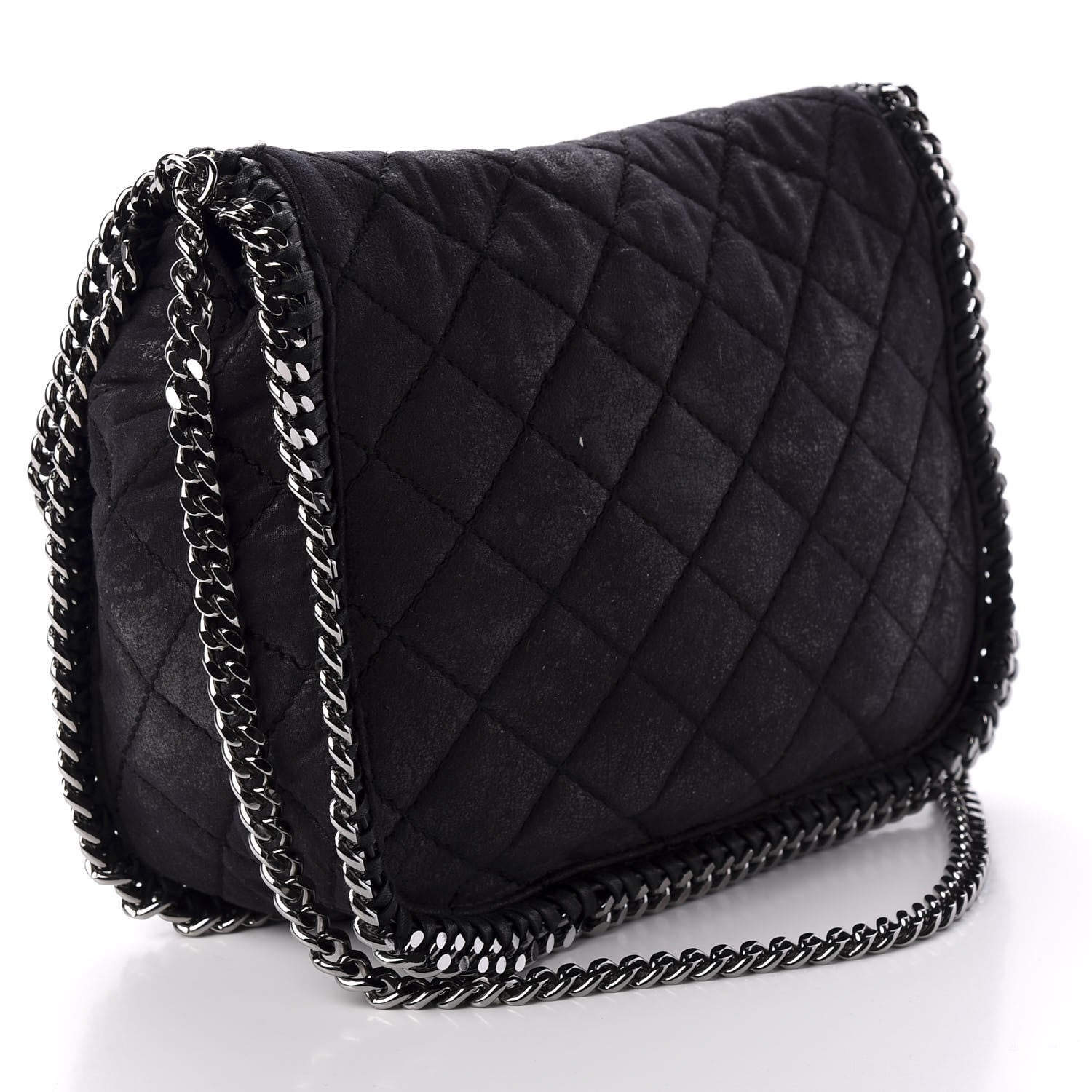 Stella McCartney Shaggy Deer Quilted Falabella Shoulder Bag Black 3 of 8
