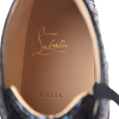 Christian Louboutin Mens Patent Glitter Rantus Orlato Flat Sneakers 41.5 Neptune Black 6 of 7