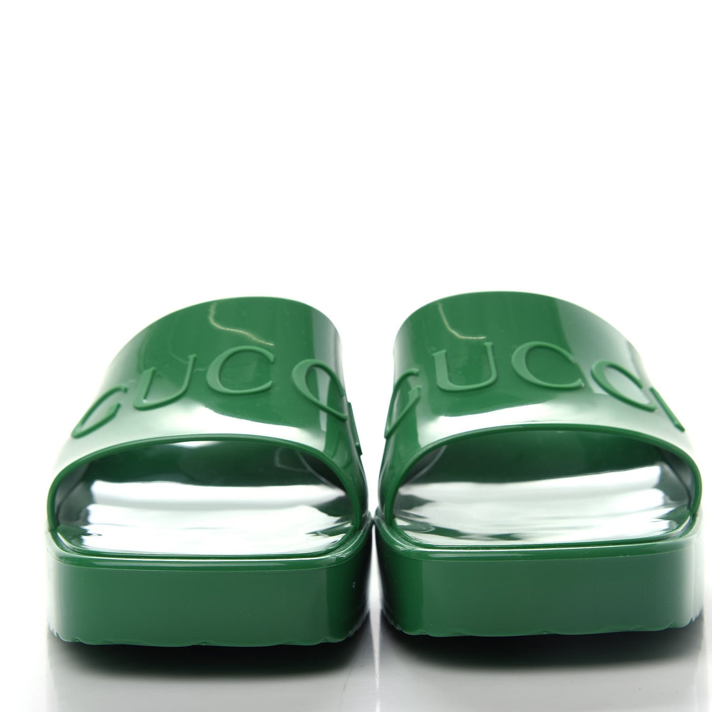 Rubber Gucci Logo Womens Platform 20/60mm Slide Sandals 37 New Shamarock