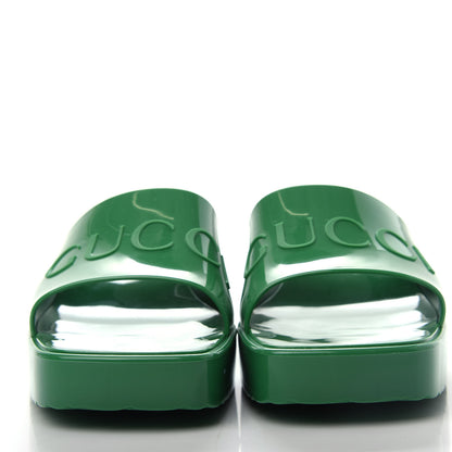 Gucci Rubber Gucci Logo Womens Platform 20/60mm Slide Sandals 37 New Shamarock 2 of 11