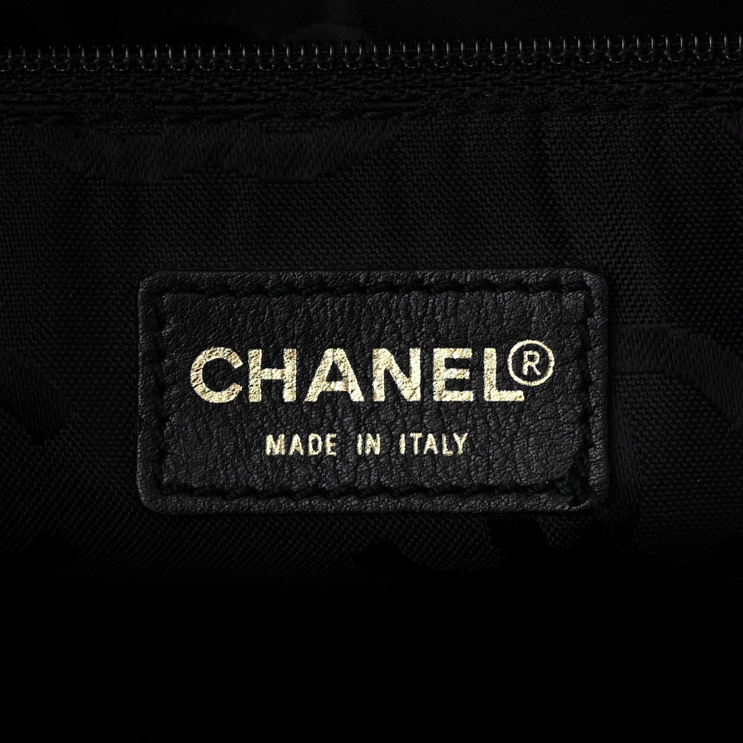 Caviar Wood CC Drawstring Bucket Bag Black