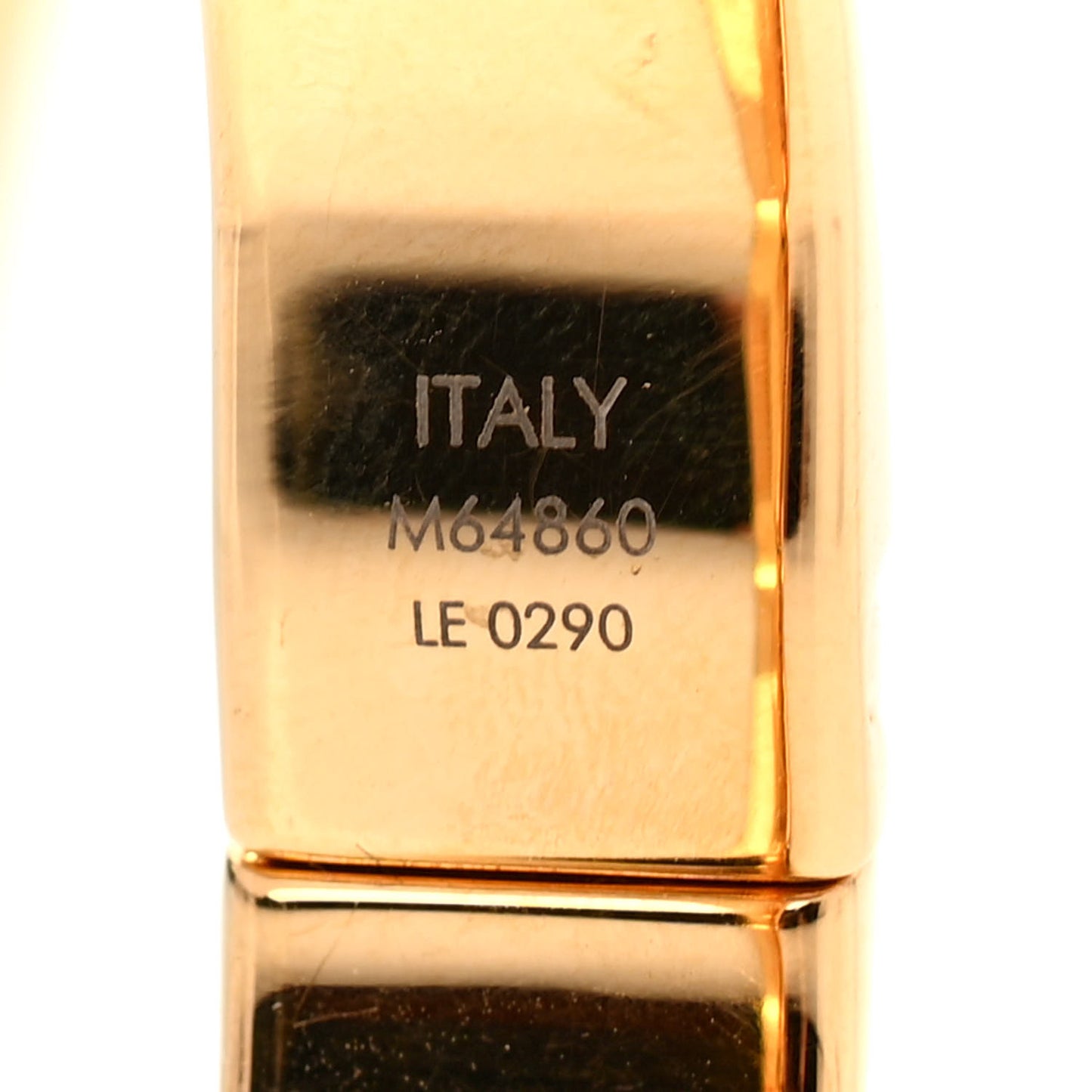 Brass Crystal Monogram Nanogram Strass Cuff S Gold