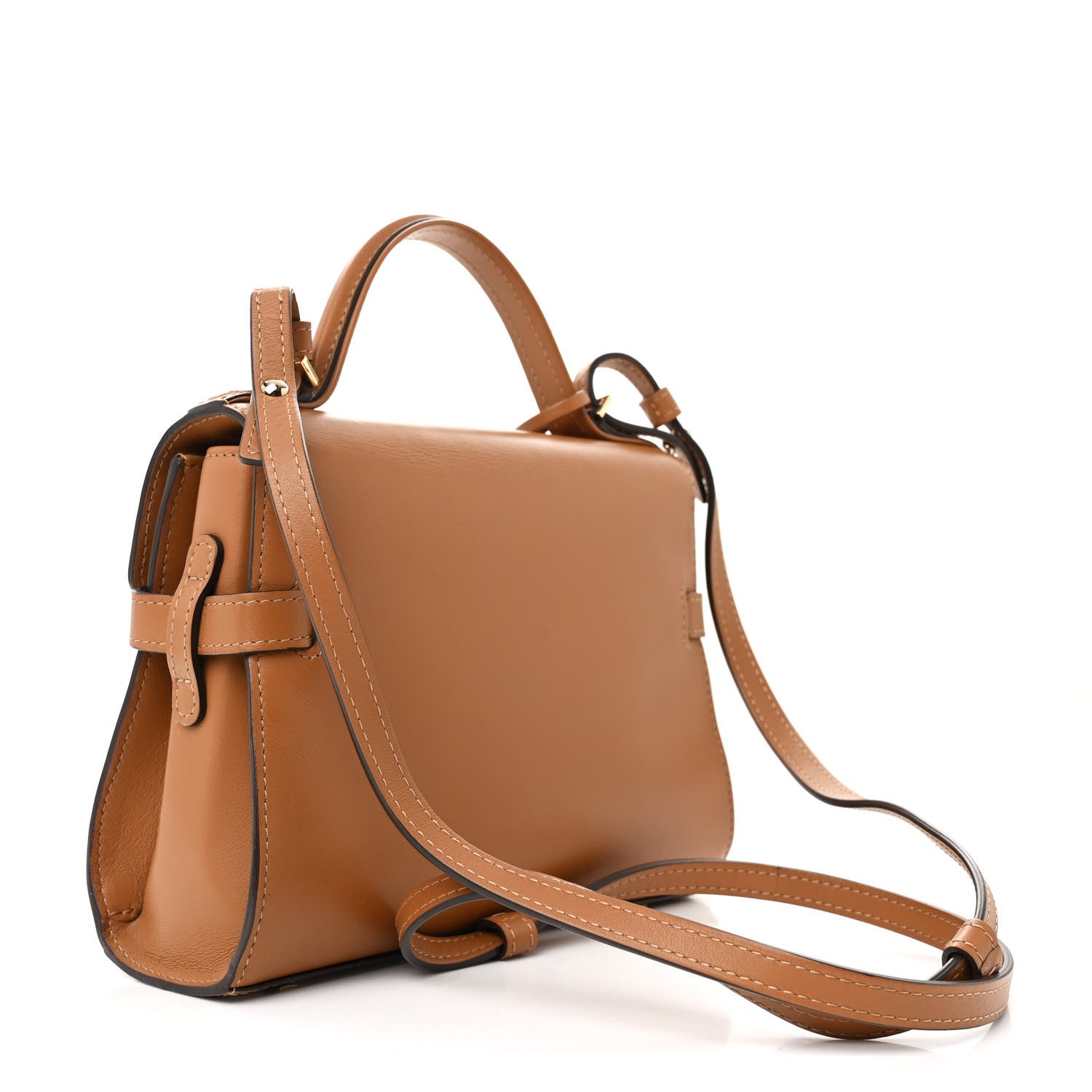 Delvaux Calfskin Mini Tempete Satchel Camel 3 of 10