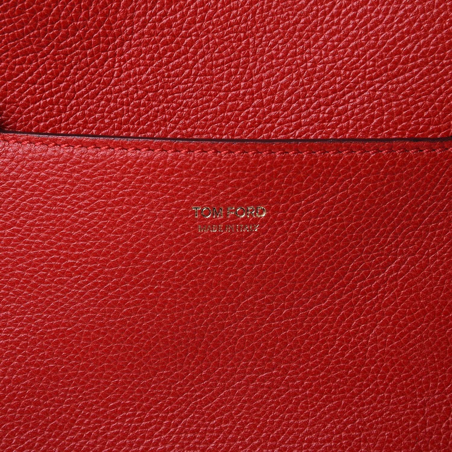 Tom Ford Pebbled Calfskin Medium Jennifer Flame Red 3 of 12