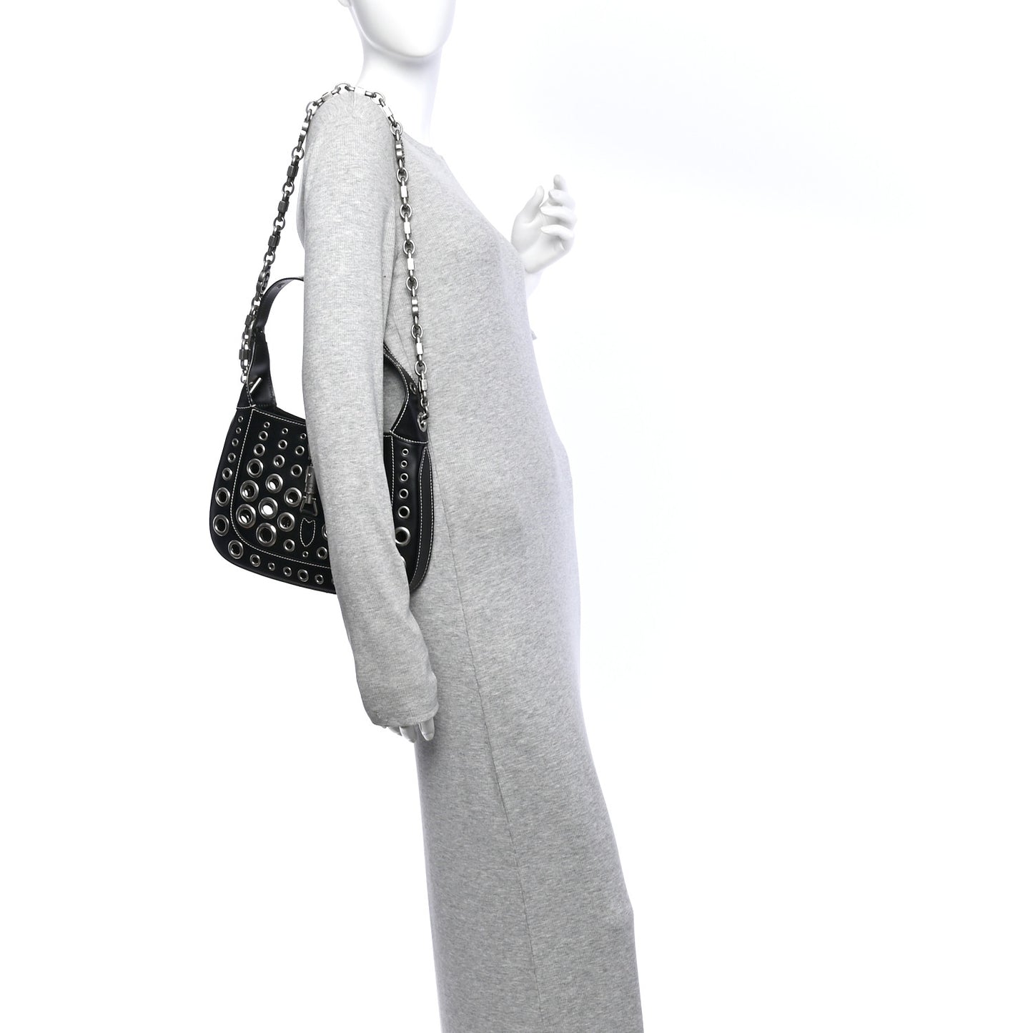 Calfskin Ha Ha Ha Jackie 1961 Eyelet Hobo Black