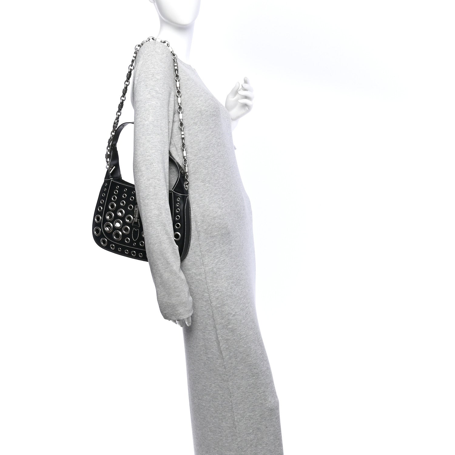 Gucci Calfskin Ha Ha Ha Jackie 1961 Eyelet Hobo Black 2 of 9