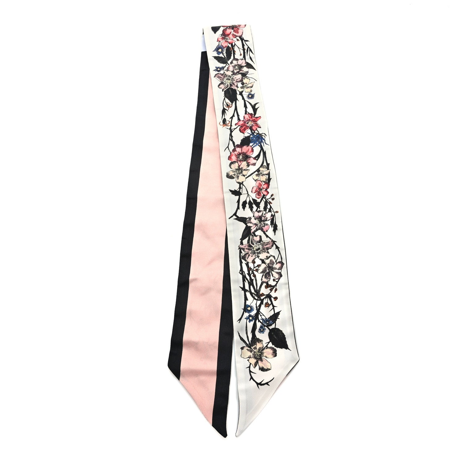 Christian Dior Silk Rosa Mutabilis Mitzah Scarf Beige 2 of 3