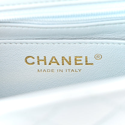 Chanel Lambskin Quilted Mini Top Handle Rectangular Flap Light Blue 6 of 12