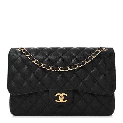 Chanel Caviar Quilted Jumbo Double Flap Black 1 of 11