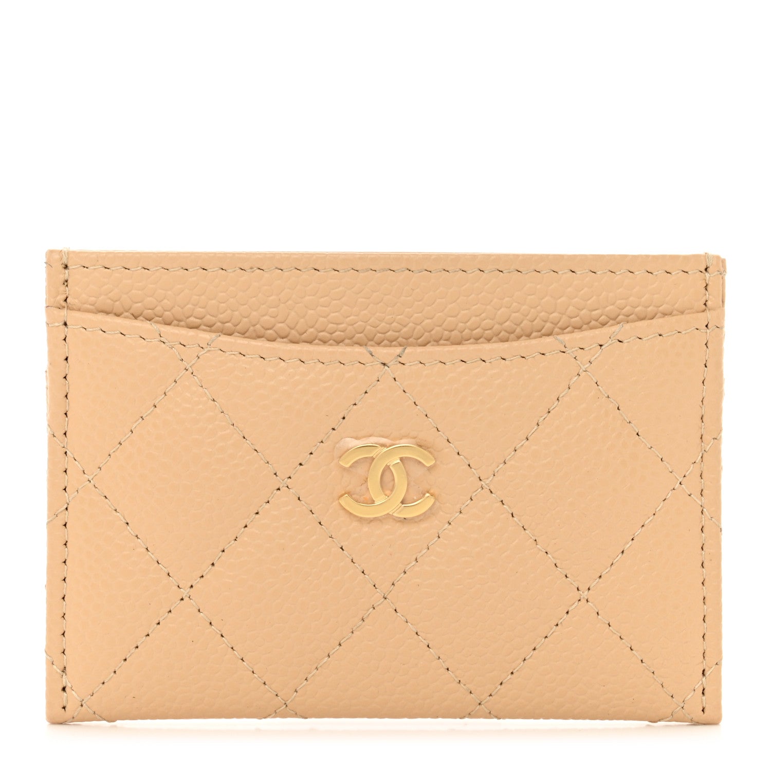 Chanel Caviar Quilted Card Holder Beige 1 of 8