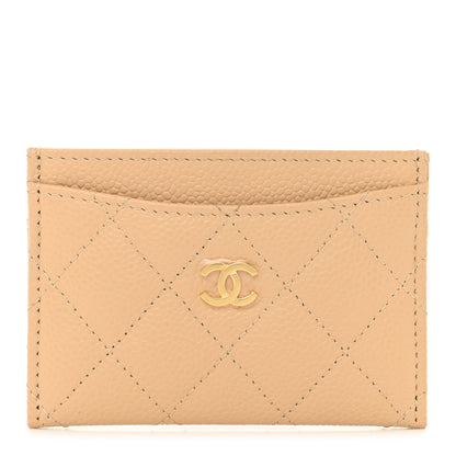 Chanel Caviar Quilted Card Holder Beige 1 of 8
