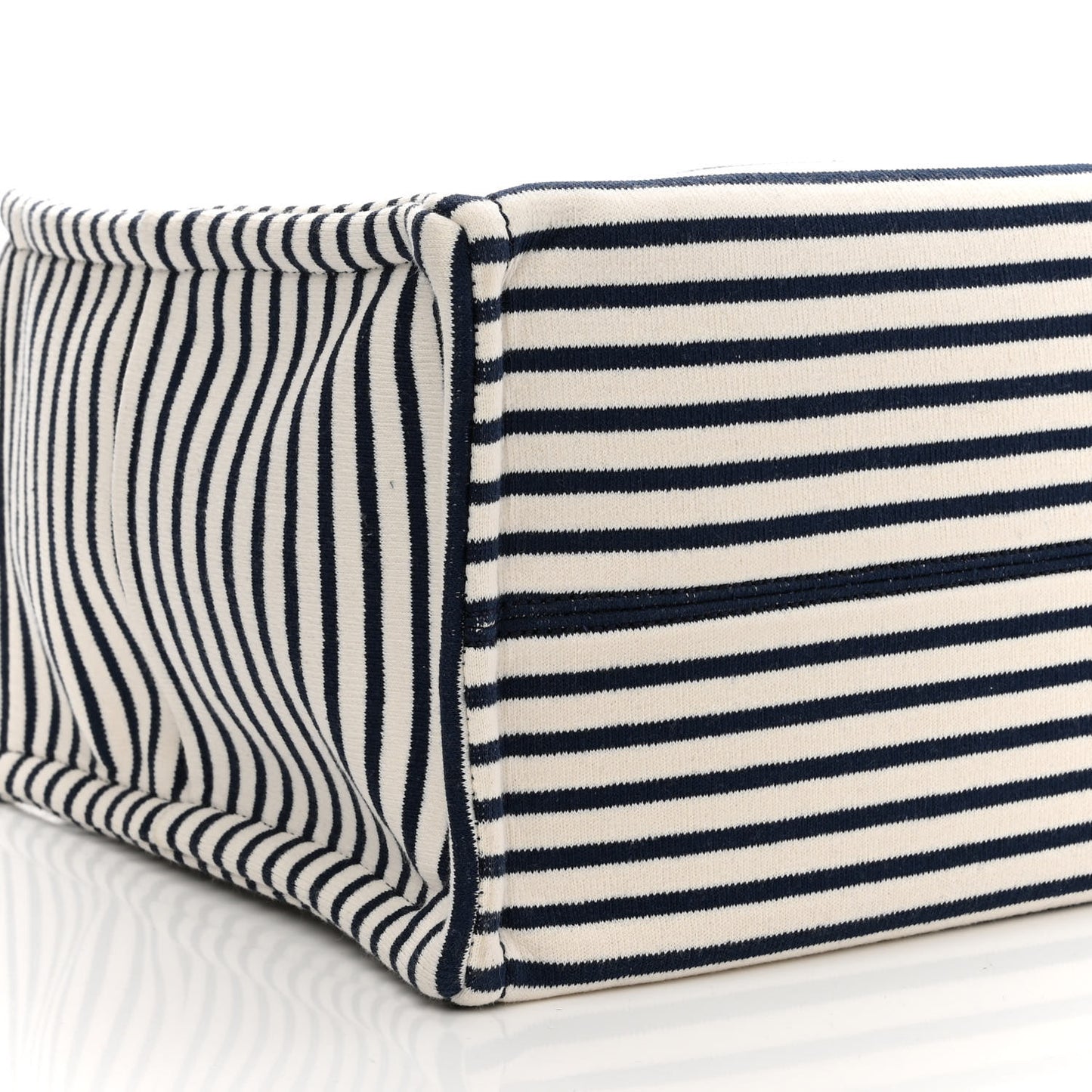 Canvas Calfskin Striped Triomphe Cabas Navy