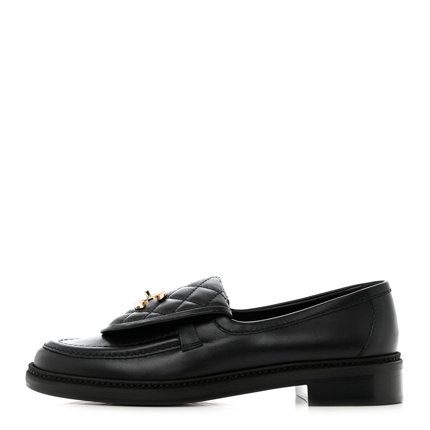 Lambskin Quilted CC Turnlock Loafers 38.5 Black