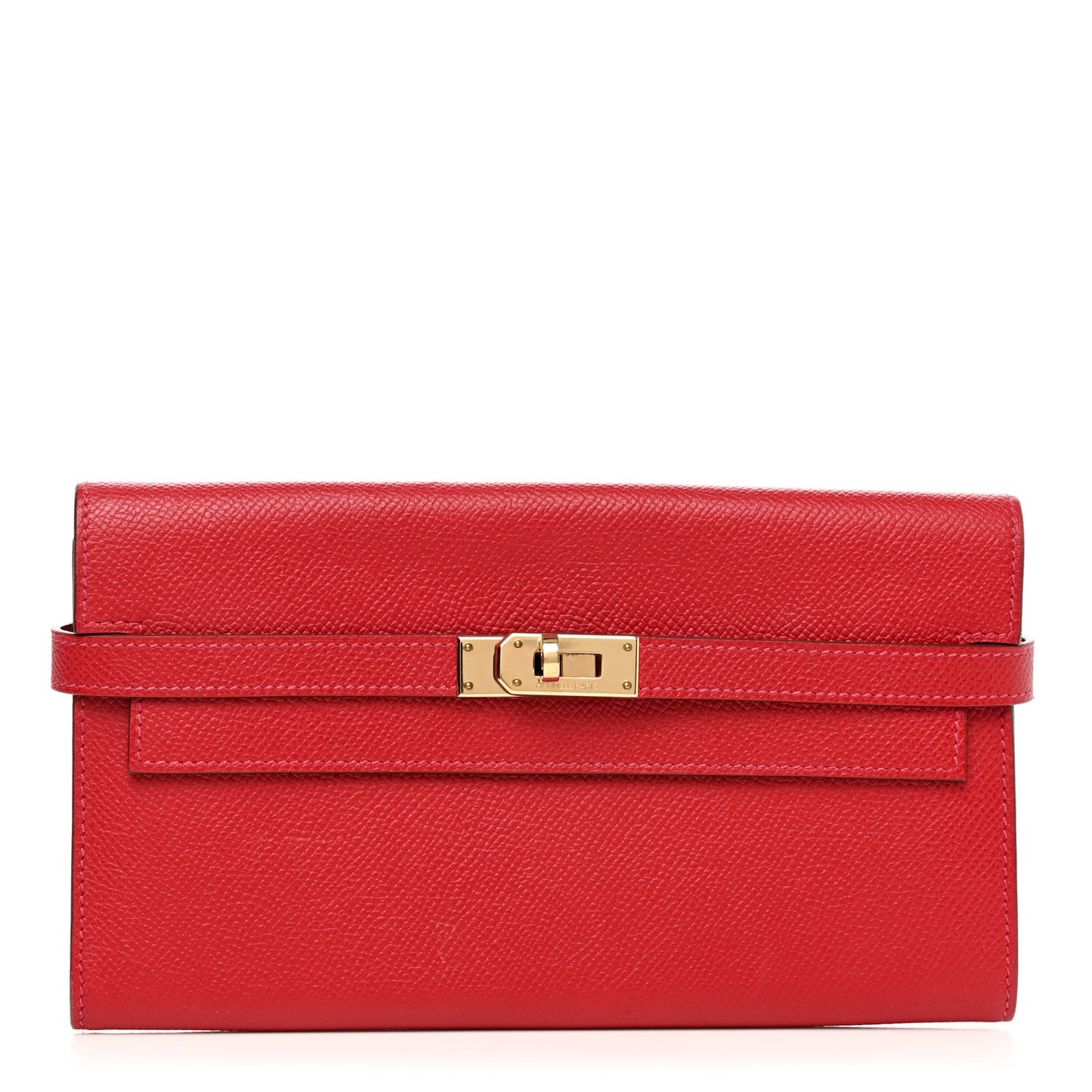 Epsom Kelly Longue Wallet Rouge Casaque