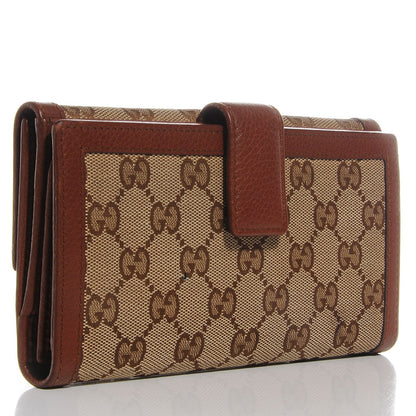 Gucci Monogram Cellarius Calfskin Bella Continental Wallet Beige Ebony Cuir 3 of 8