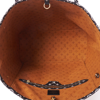 Louis Vuitton Monogram Giant Crafty Neverfull MM Creme Caramel 6 of 8