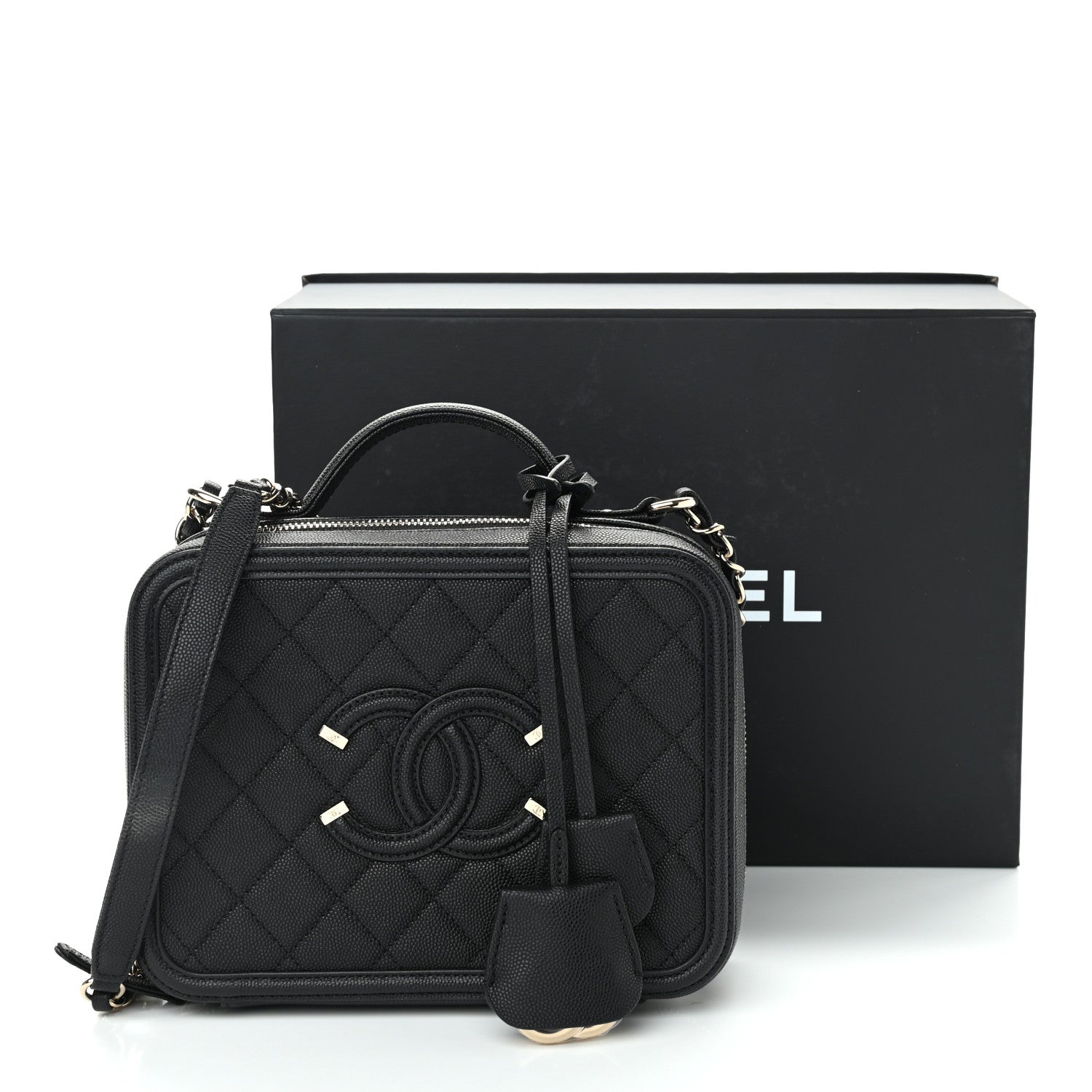 Chanel Caviar Quilted Medium CC Filigree Vanity Case Black 12 of 12