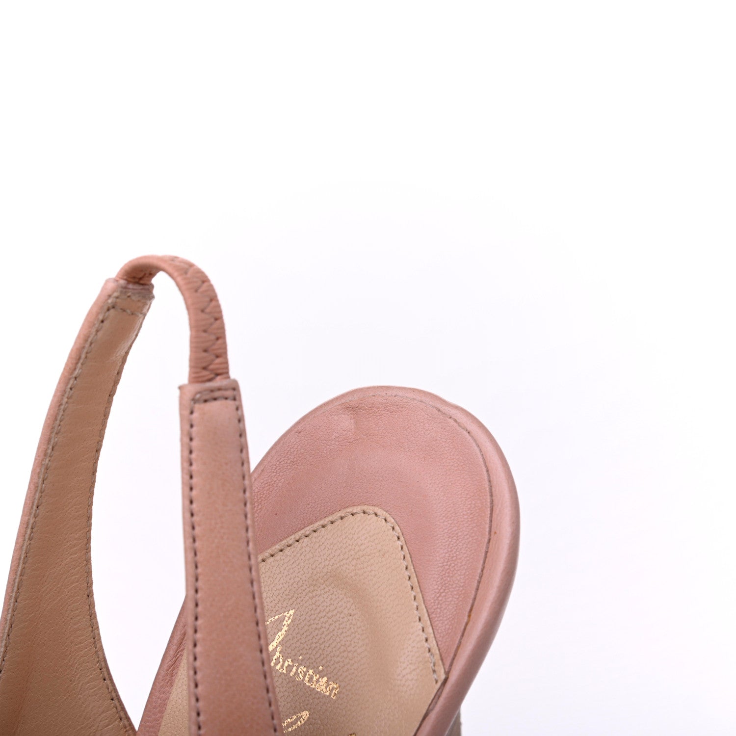 Christian Louboutin Calfskin Catenita 110 Pumps 37.5 Nude 12 of 12