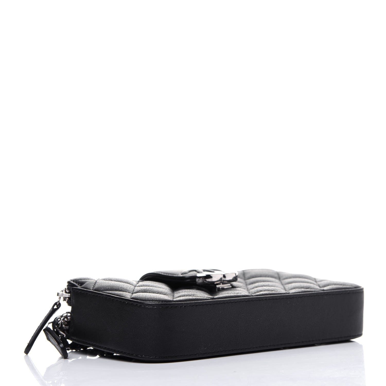Chanel Goatskin Quilted CC Box Clutch With Chain Black 4 of 13