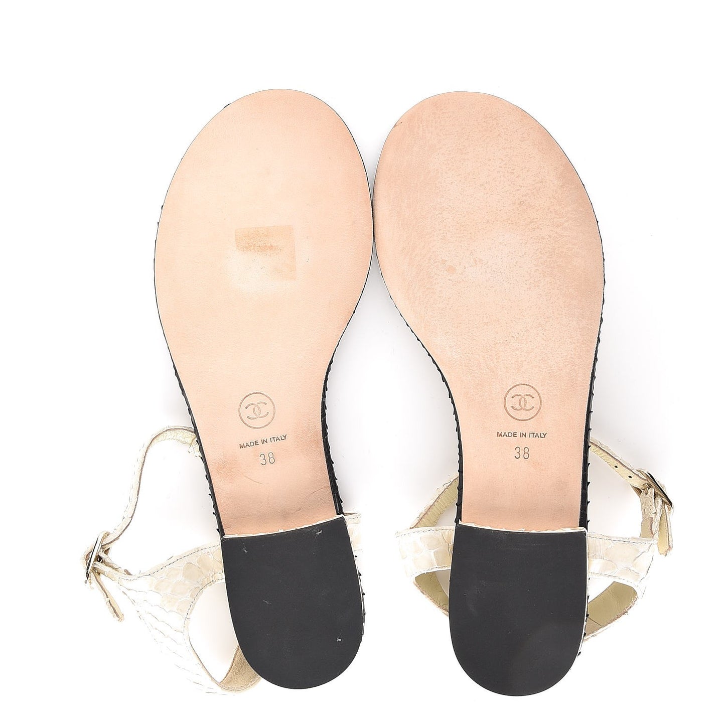 Python CC Thong Sandals 38 Beige Clair