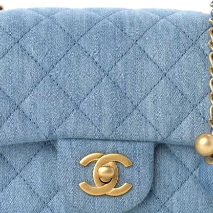 Chanel Denim Quilted Mini Pearl Crush Flap Blue 10 of 11