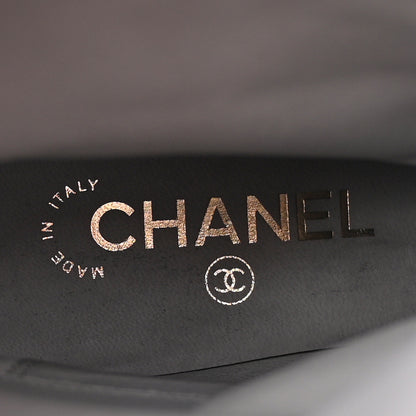 Chanel Calfskin CC Logo Mid Calf Boots 39 Grey Black 7 of 10