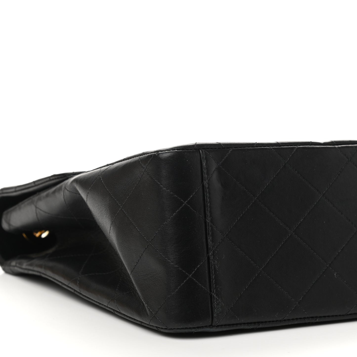 Lambskin Quilted XL Jumbo Single Flap Black