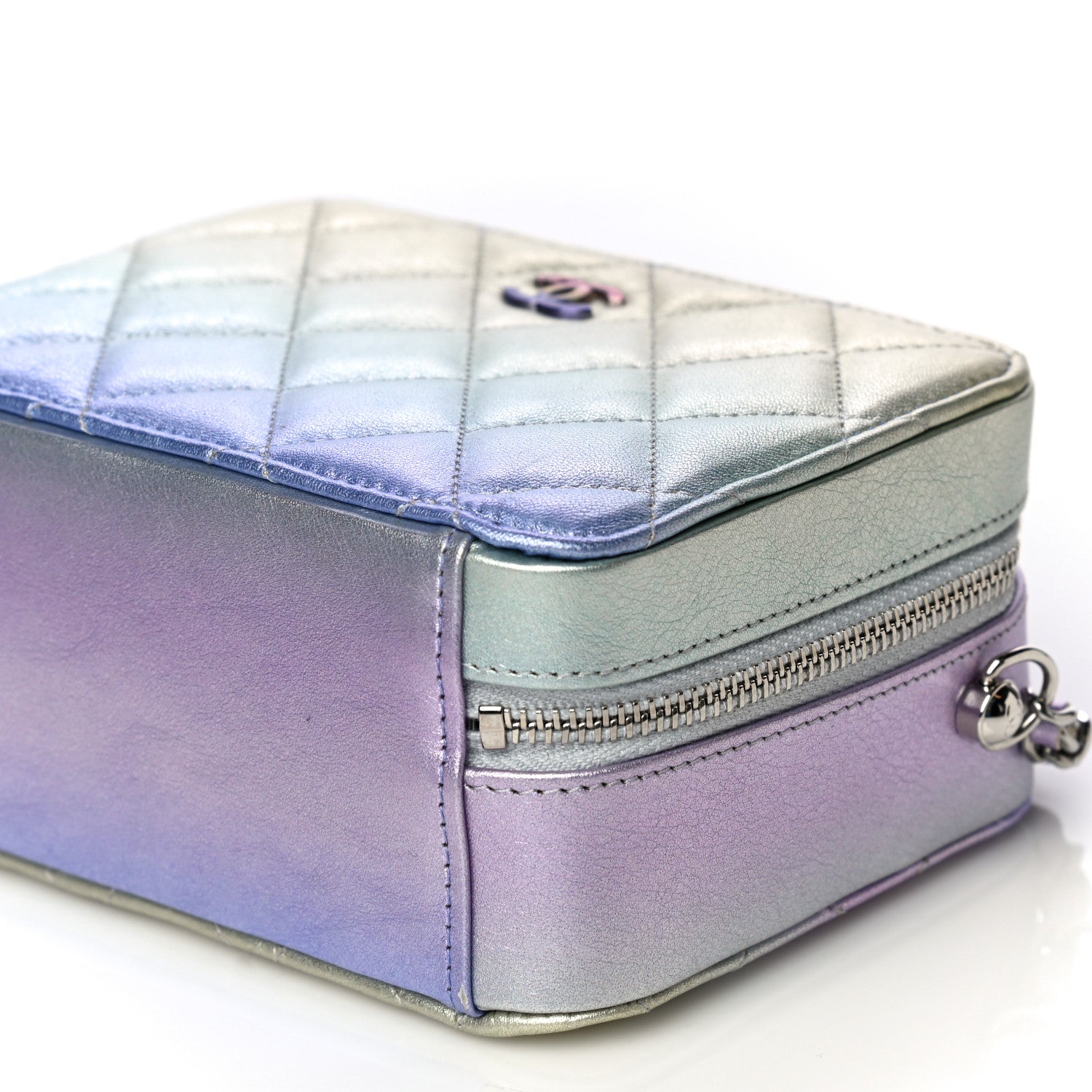 Chanel Metallic Gradient Calfskin Quilted Camera Case Blue Yellow Purple 12 of 16