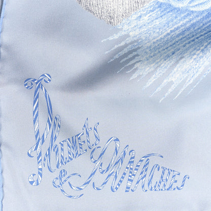 Hermes Silk Twill Plumets Et Panaches Scarf 90 Bleu Glacier Vert 5 of 5