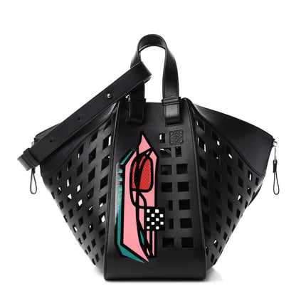 Loewe Calfskin Medium Tulip Hammock Shoulder Bag Black 1 of 11