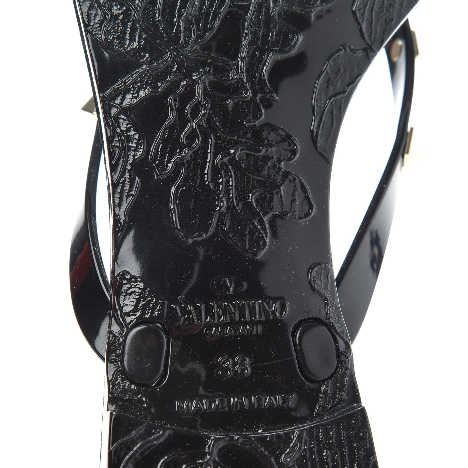 Valentino Garavani PVC Jelly Rockstud Bow Thong Sandals 38 Black 9 of 10