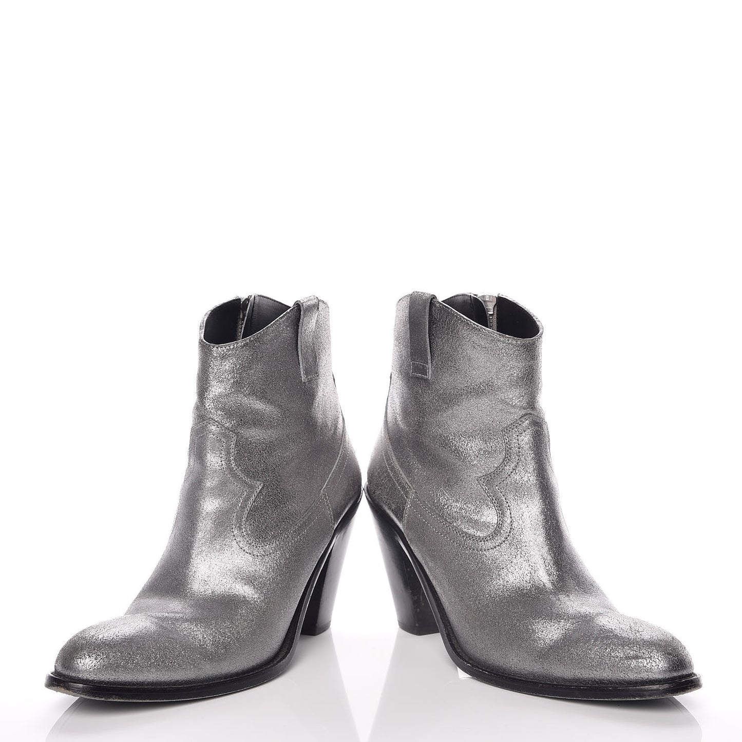 Metallic Suede Curtis Ankle Boots 39 Dark Silver