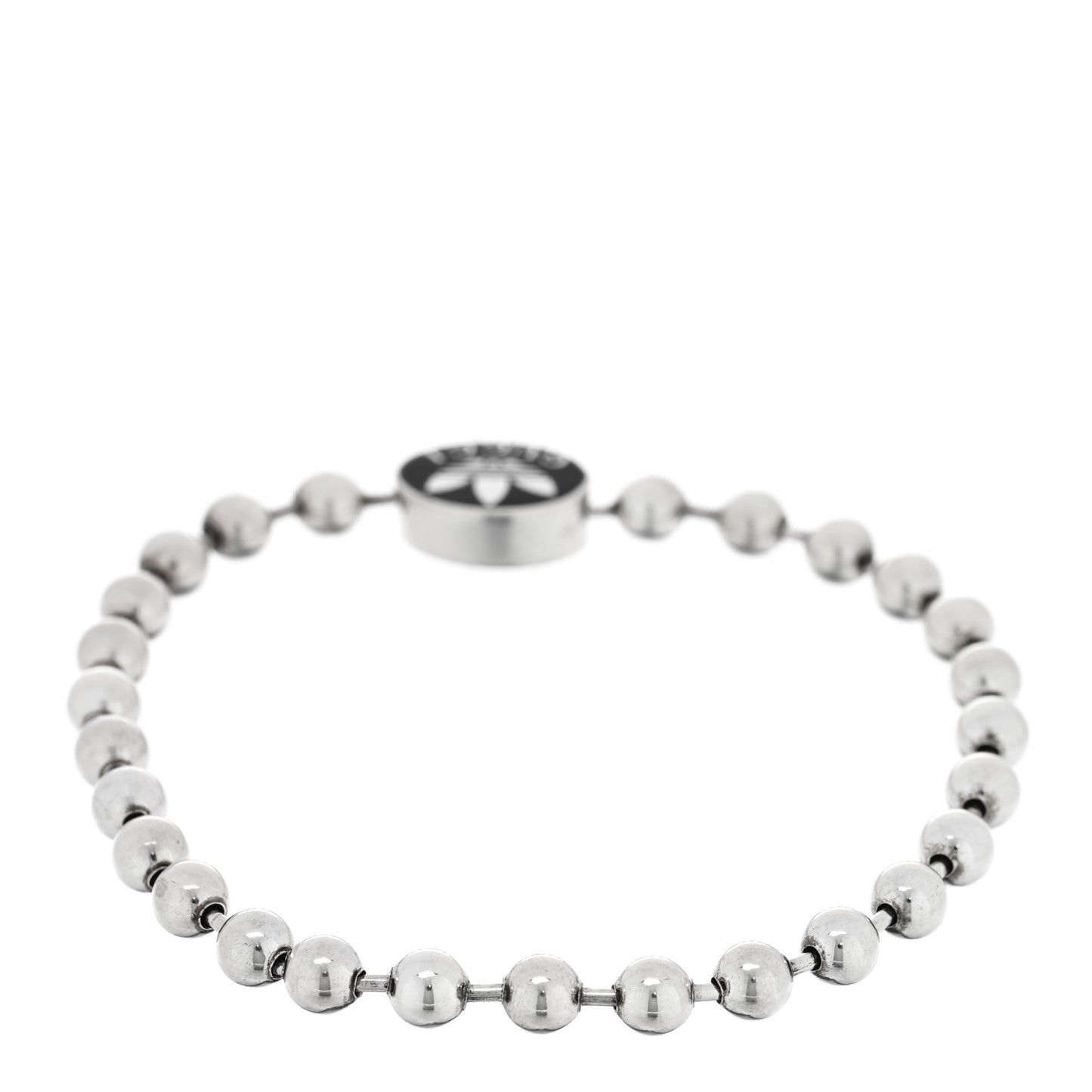 X ADIDAS Sterling Silver Enamel Bead Bracelet Black