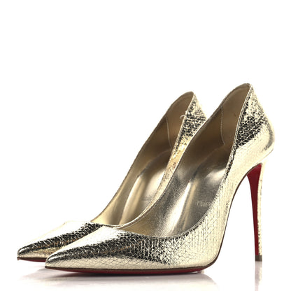 Christian Louboutin Specchio Vintage Kate 100 Pumps 38 Gold 4 of 8