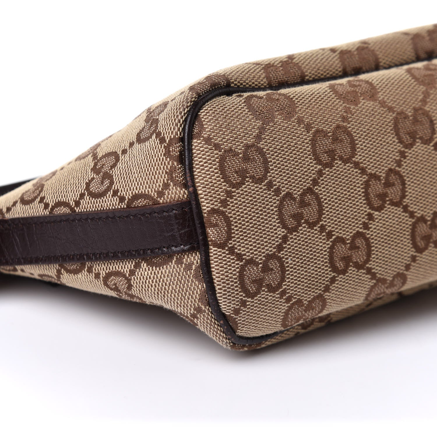 Gucci Monogram Web Boat Pochette Brown 9 of 10