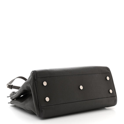 Saint Laurent Grained Calfskin Medium Cabas Rive Gauche Coal 4 of 10